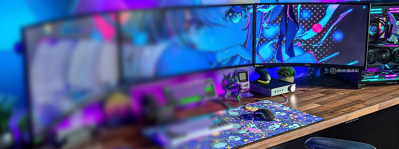 Image PC Fixes sur un setup gaming avec led